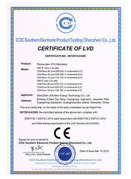 CERTIFICATE OF LVD